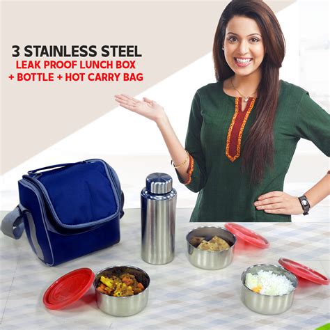 stainless steel leak proof lunch box india|insulated stainless steel lunch box.